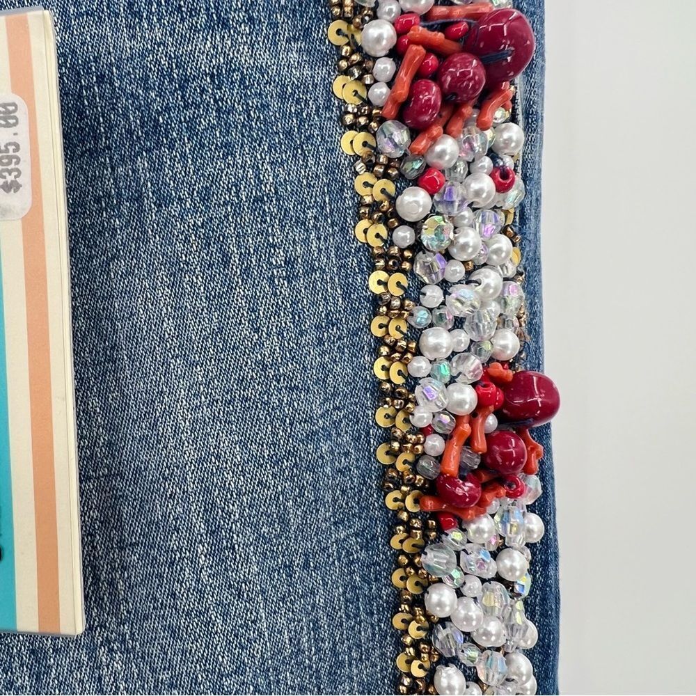 Allen B Jeans Denim Embroidered Blue New - Picture 11 of 13